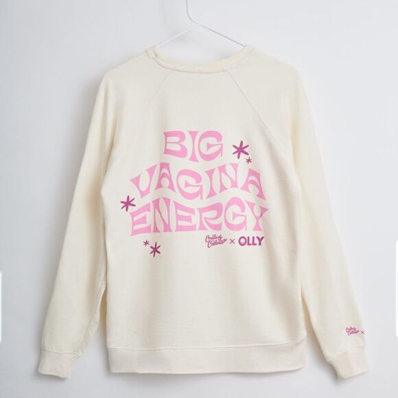 Create & Cultivate x OLLY  " BIG VAGINA ENERGY" Crewneck Oversized Sweater S - Picture 1 of 8